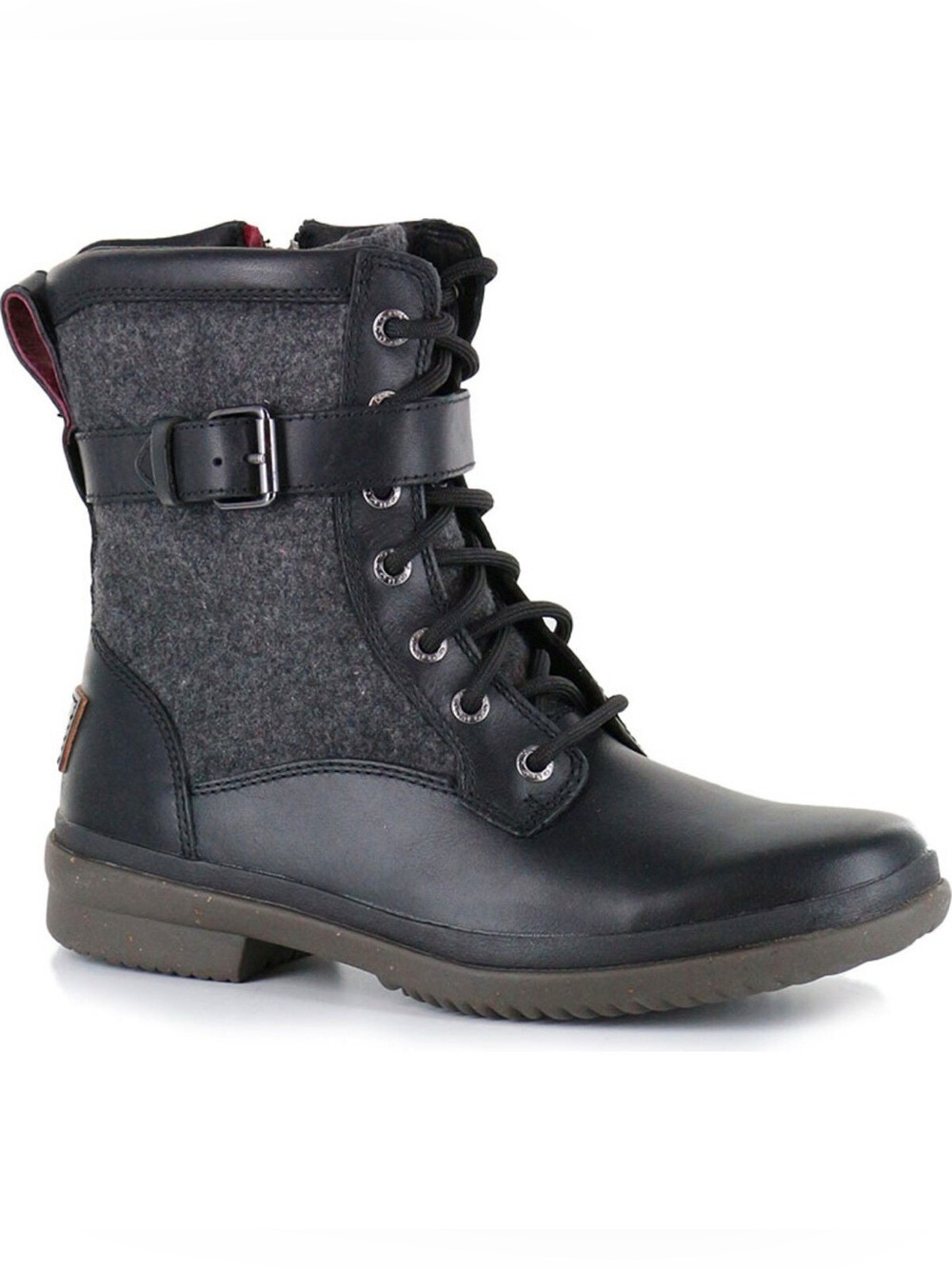 UGG Women’s Black Kesey Black & Grey Waterproof Round Toe Zip Up Boots Size US 8